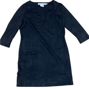 Gretchen Scott Black Dress Women's Small Mini Shift Stretch Ruffle‎ Casual Work